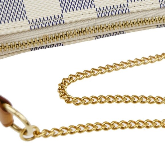 LOUIS VUITTON Mini Pochette Accessoires Hand Bag Damier Azur WE - Picture 7 of 14